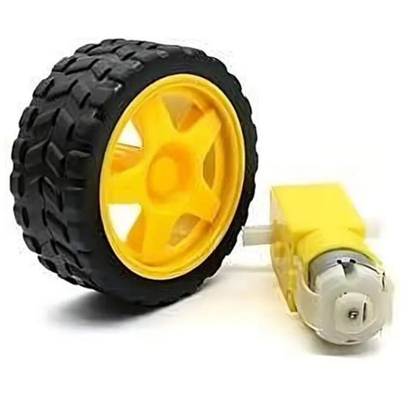 300 RPM Dual Shaft BO Motor + Wheel  (2 pcs)