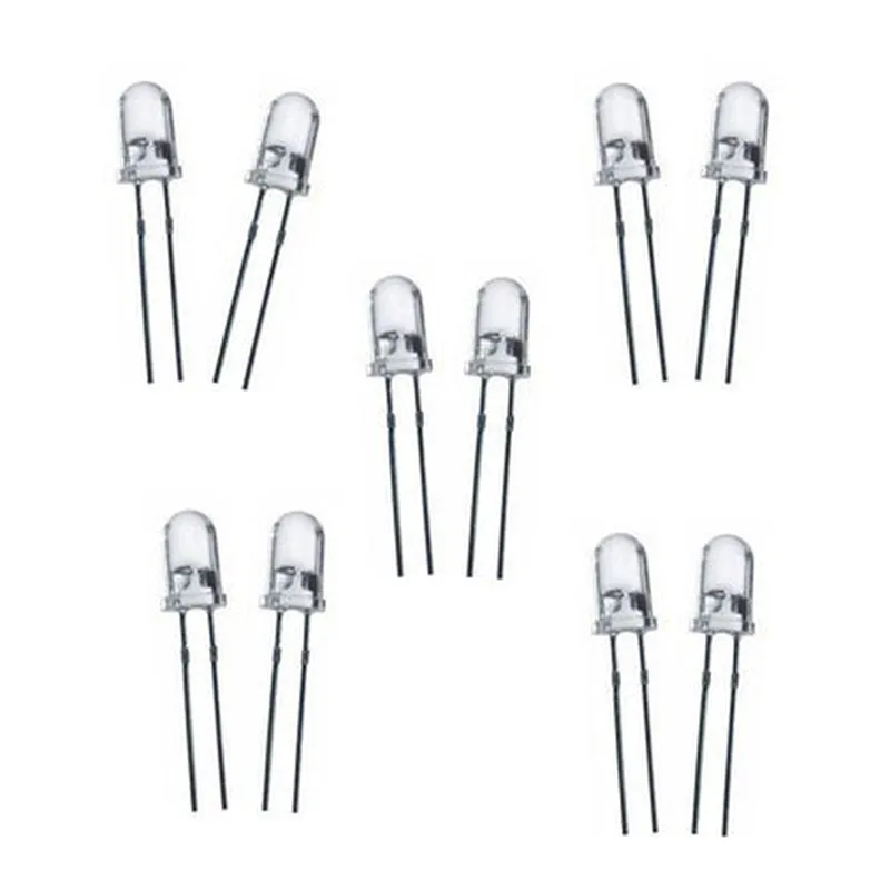 3mm White Green LED (Pack of 10)