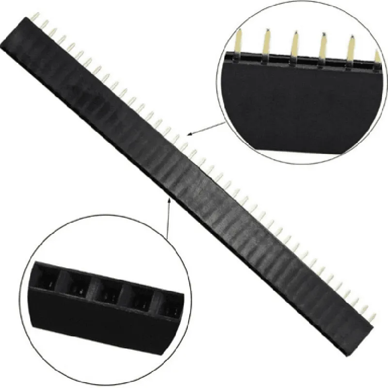 40x1 Pin 2.54mm Straight Female Pin Berg Strip (Pack of 50)