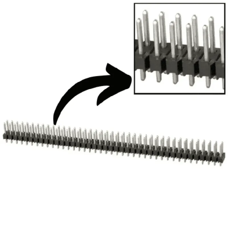 40x2 Pin 2.54mm Pitch Male Berg Strip