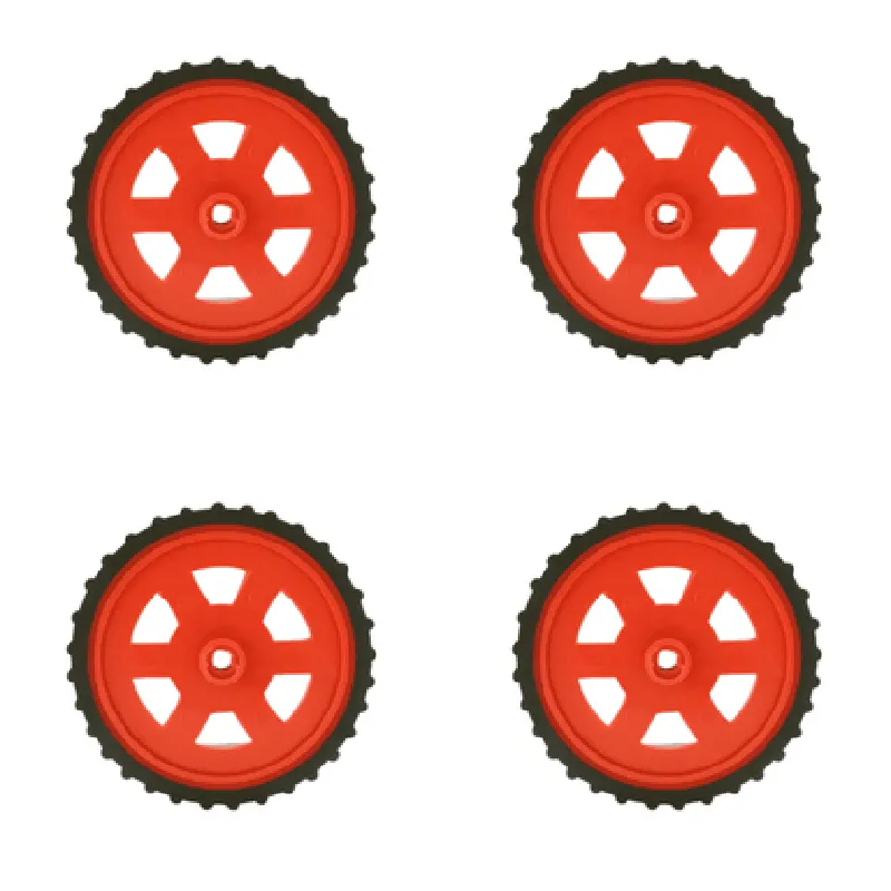 Red BO Motor Wheel - Set of 4 | Robotics Science Project