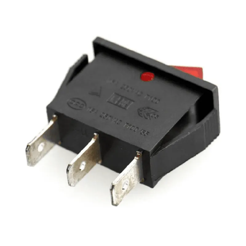 Rocker switch 16A 250V SPDT 3PIN Red LED