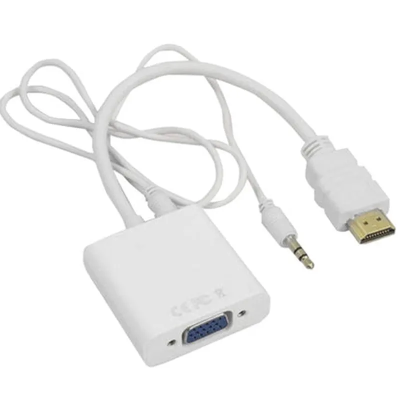 HDMI to VGA Converter with Audio - White