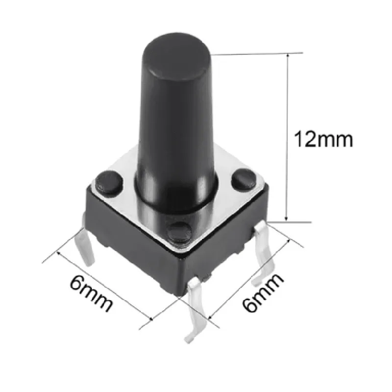 4-pin Long PushButton Switch (Pack of 5)