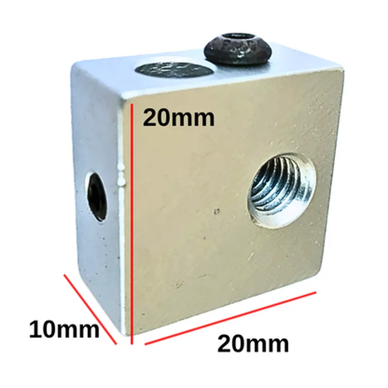 Aluminium Hot End Heating Block MK8 For 3D Printers