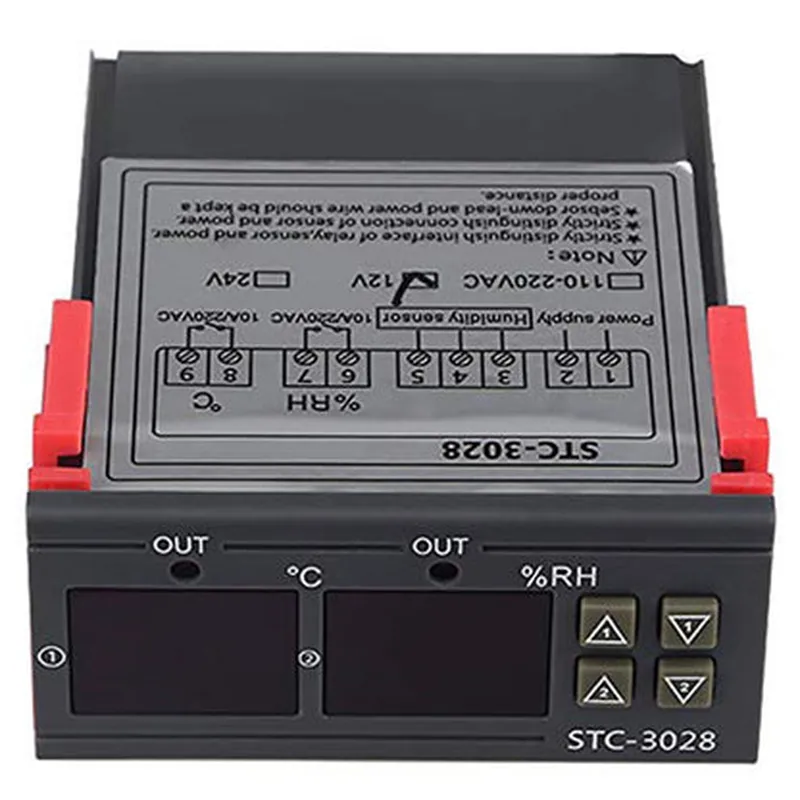 12V STC-3028 Dual Digital Thermostat Temperature Humidity Control