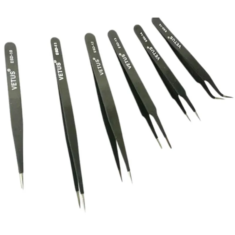 Anti-Static Tweezers 6pcs Set