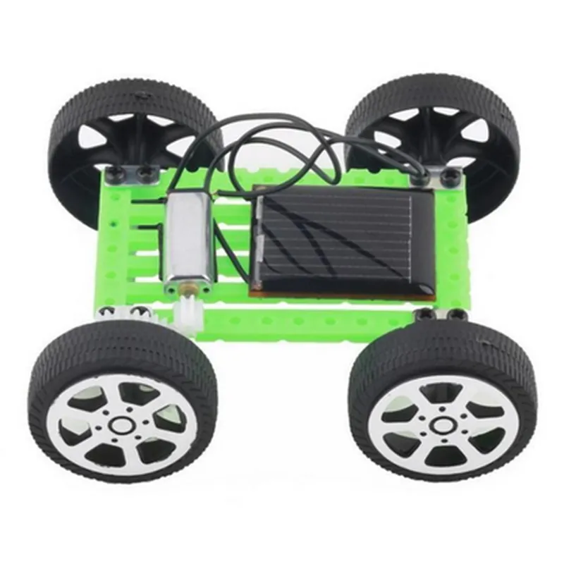 DIY Mini Solar Car Kit 4 Wheel Drive (Green Chassis)