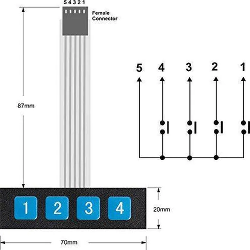 1 x 4 Membrane Keypad