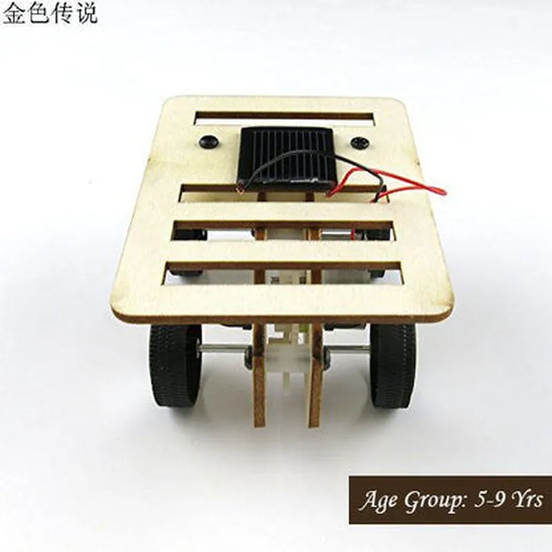 DIY 4 Wheel Drive Solar Powered Wooden Car Kit