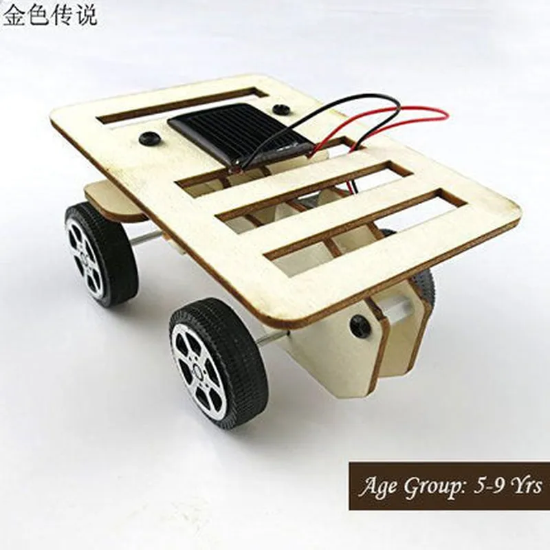 DIY 4 Wheel Drive Solar Powered Wooden Car Kit