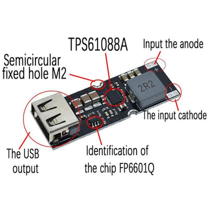 Single Cell Lithium Battery Boost Power Module Board