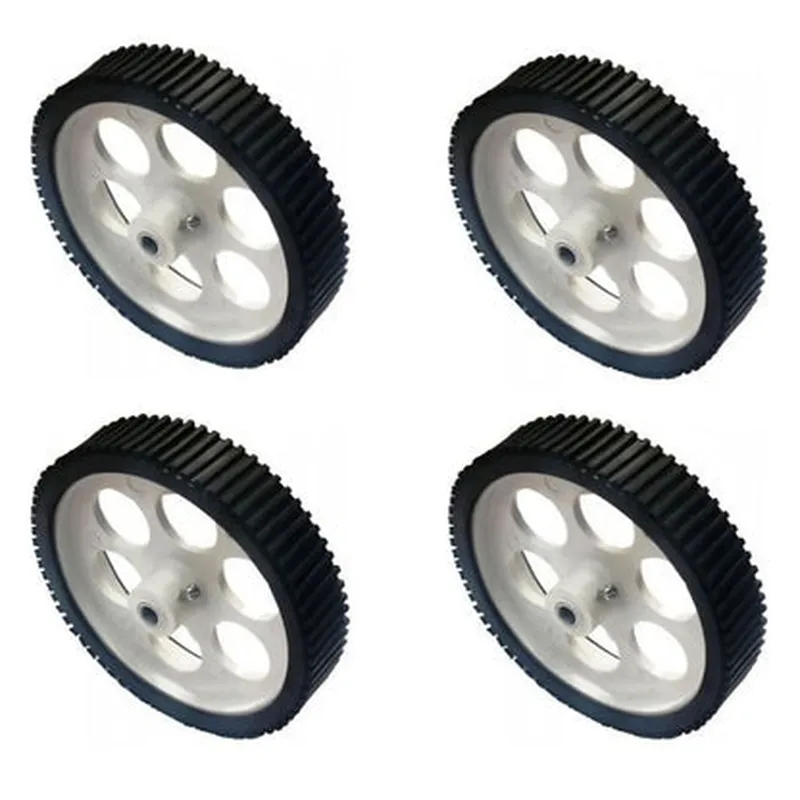 10 X 2 Cm Gear Motor Robot Wheel, Tyres for 6 mm Shaft Geared Dc Motor - 4 Pieces