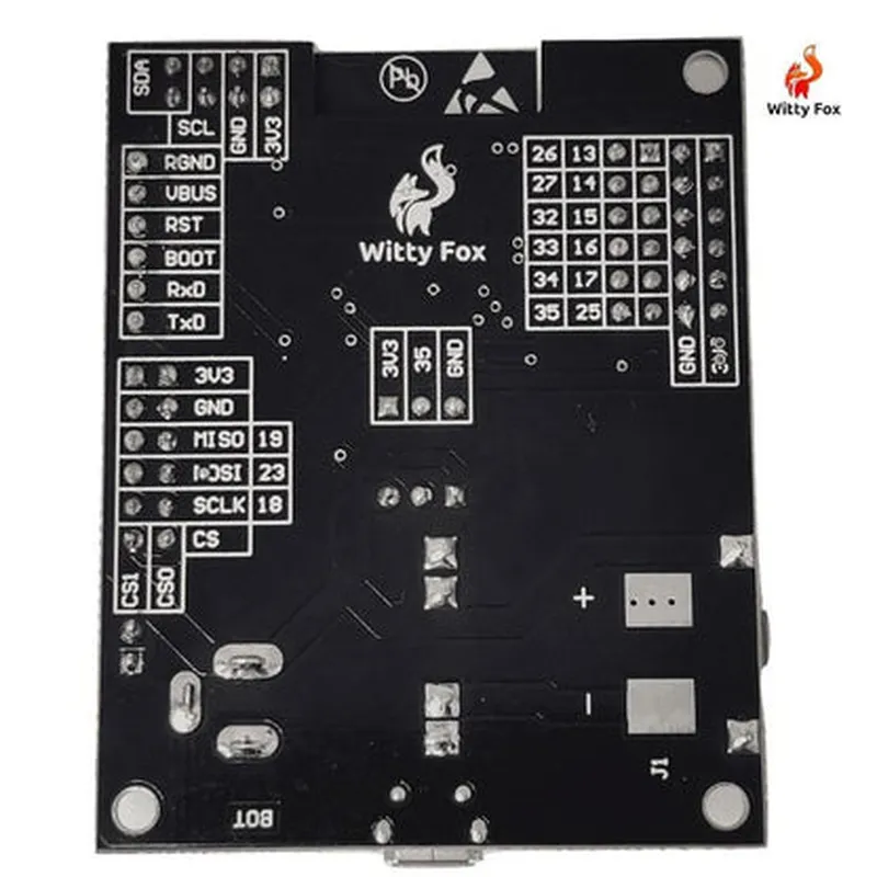 Witty Fox - ESP32 Storm Board with On-Board Li-ion Battery & Wireless Programming