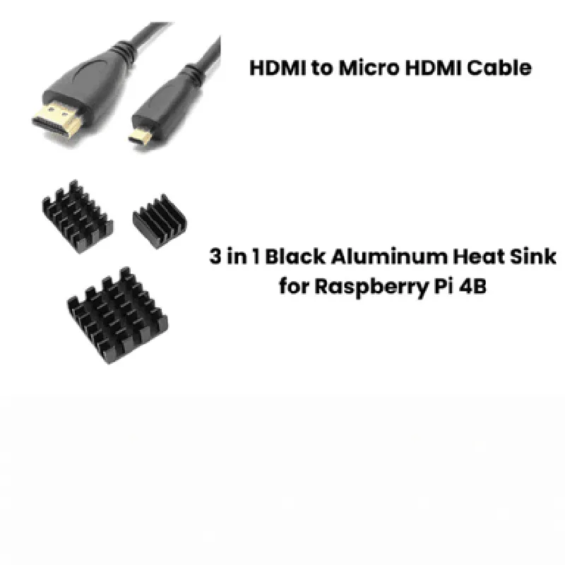 Raspberry Pi4 Model B 4GB Complete Kit with Pi4 4GB, Case, Power Adapter, Heatsink, 32GB SD Card, HD