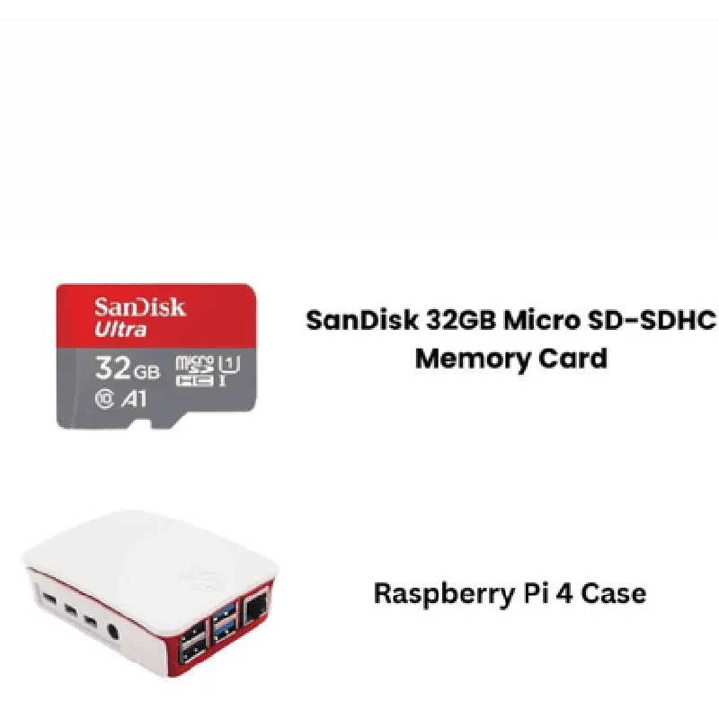 Raspberry Pi4 Model B 4GB Complete Kit with Pi4 4GB, Case, Power Adapter, Heatsink, 32GB SD Card, HD