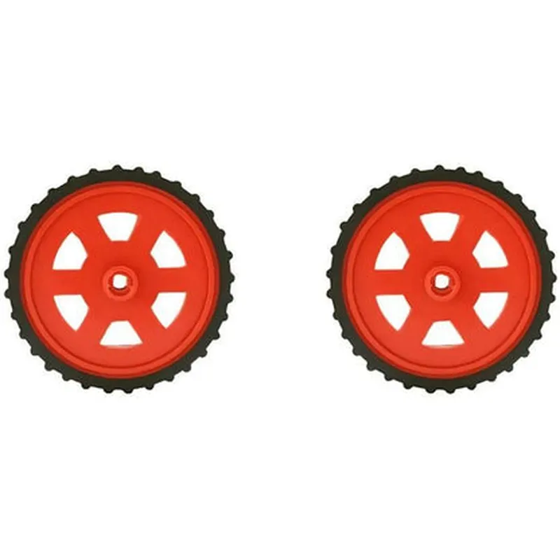 Red BO Motor Wheel +100 RPM Single Shaft BO Motor - Set of 2