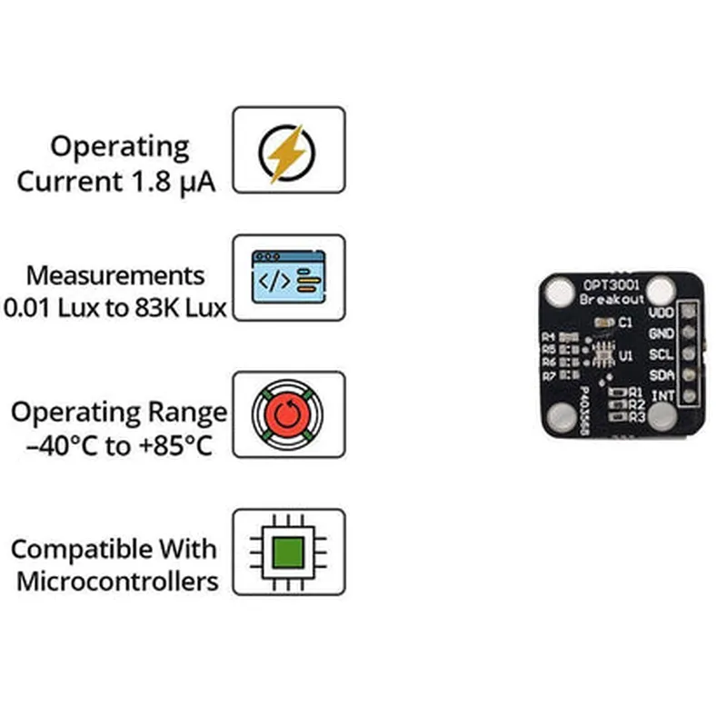 Witty Fox - OPT3001 Digital Ambient Light Sensor | Precise LUX meter sensor