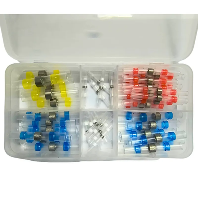 60PCS Waterproof Solder Seal Heat Shrink Butt Wire Connector Terminals Copper
