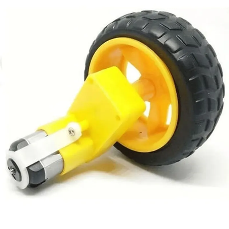 Single Shaft L-Shaped 60 RPM BO Motor with 65X25mm Wheel - 2 Sets