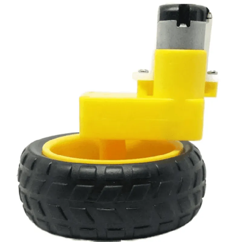 Single Shaft L-Shaped 60 RPM BO Motor with 65X25mm Wheel - 2 Sets
