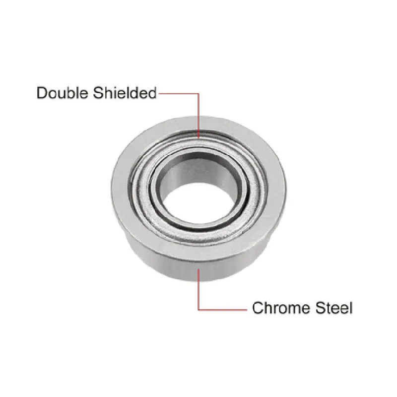 Universal Flange Ball Bearing 4x8x3mm Shielded Chrome Steel Bearings