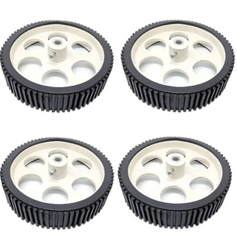 200 RPM GEAR MOTOR+ 10X2 cm WHEEL + 6-7 INCH BLACK METAL CHASSIS