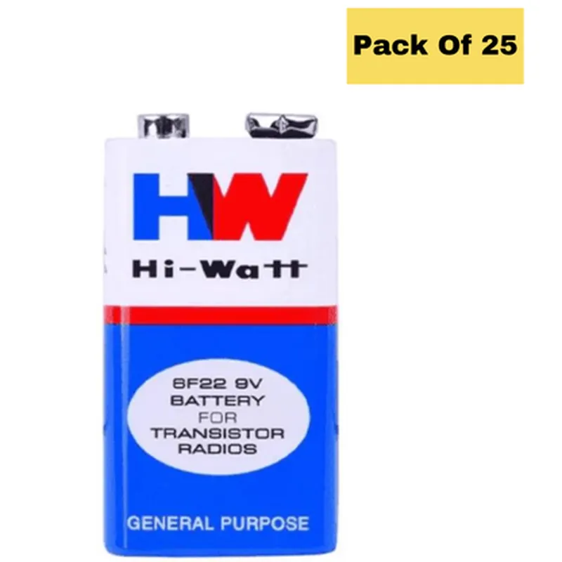 9V Original HW High-Quality Battery (Pack of 25)