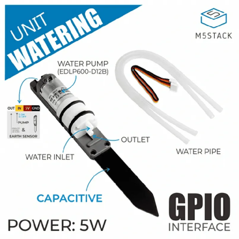 M5Stack Watering Unit with Moisture Sensor and Pump