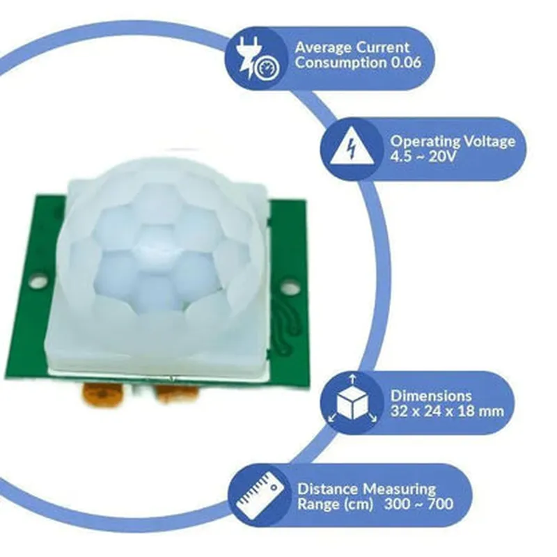 HCSR501 PIR Motion Sensor (Passive Infrared Sensor) (Pack of 25)