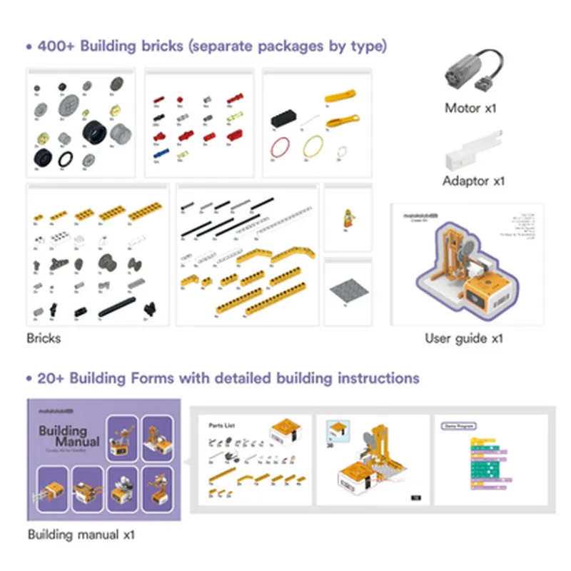 Matatalab 20 in 1 Creator STEM Kit - with 400 Building Blocks (Educational Robotics Starter Kit for 