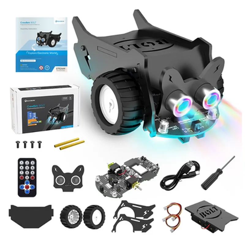 Elecrow - CrowBot BOLT - Open Source Programmable Smart Robot Car, STEAM Kit with Infrared Remote Co