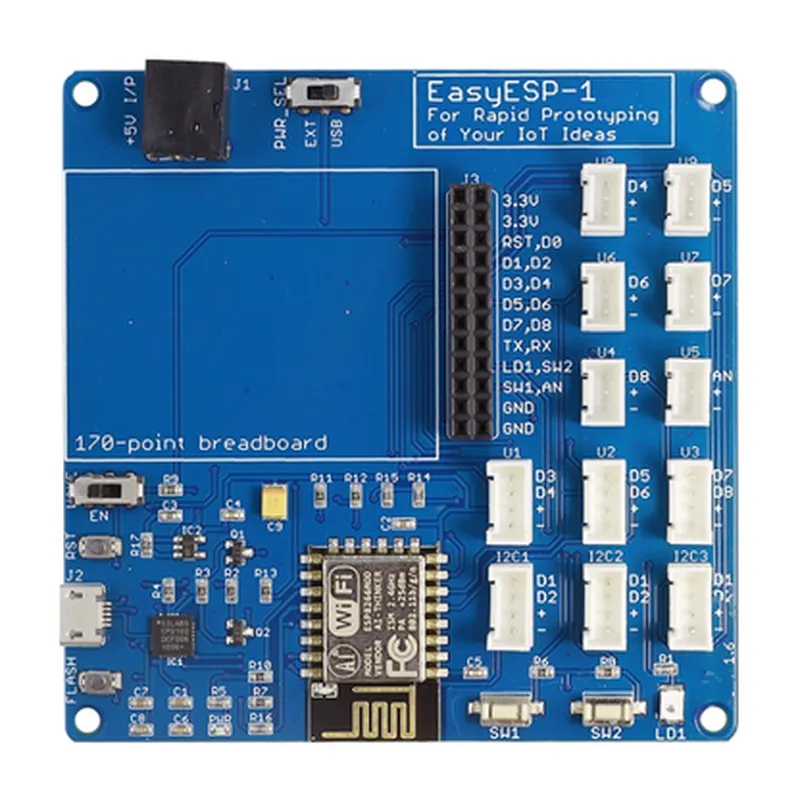 ELECROW EasyESP-1: Rapid Prototyping WiFi ESP8266 Experimenter Board - Easy Programming, GPIO Access, Breadboard