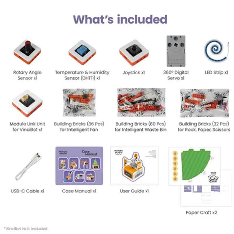 Matatalab 5 in 1 programmable electronic module kit - with 128 Building bricks (STEM Educational Rob