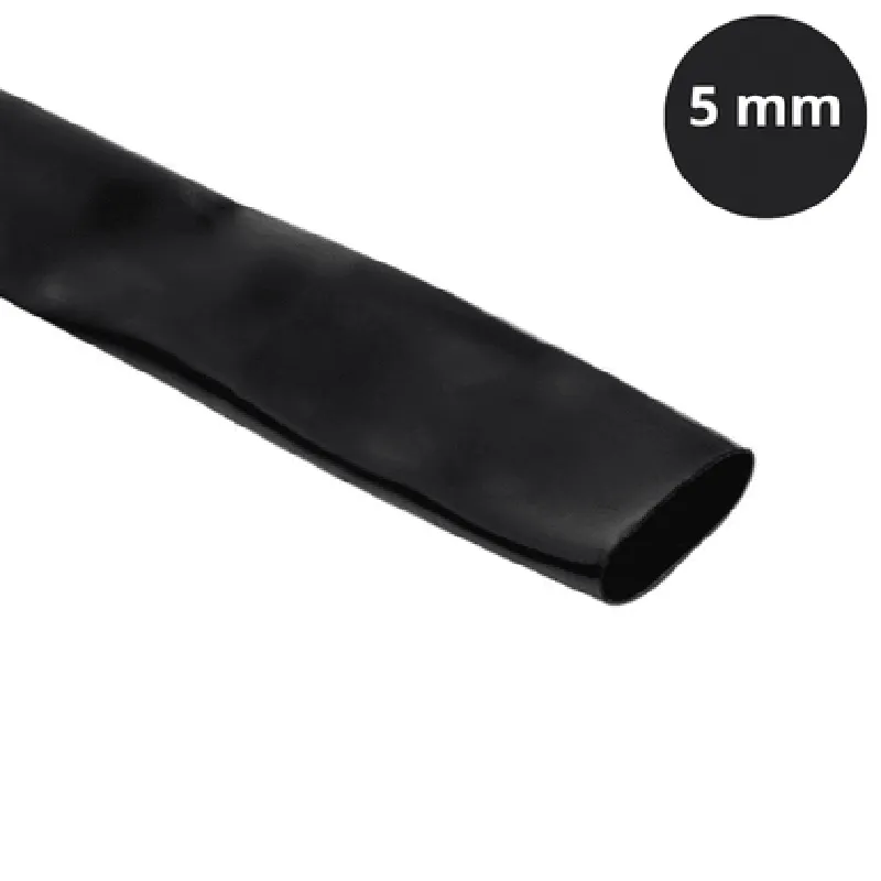 5mm Heat Shrink Tube Black - 1 Meter
