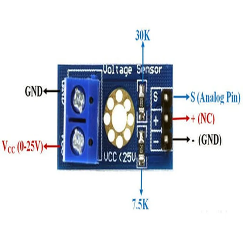 Voltage Sensor Module 25V ( Pack of 25)