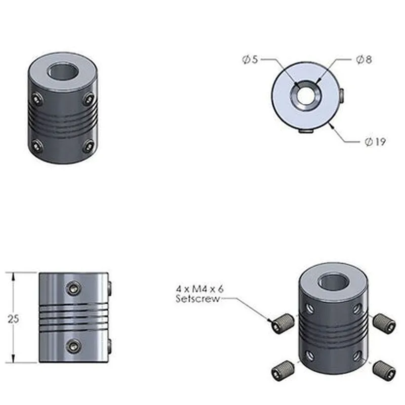 5mm to 8mm Flexible Coupling