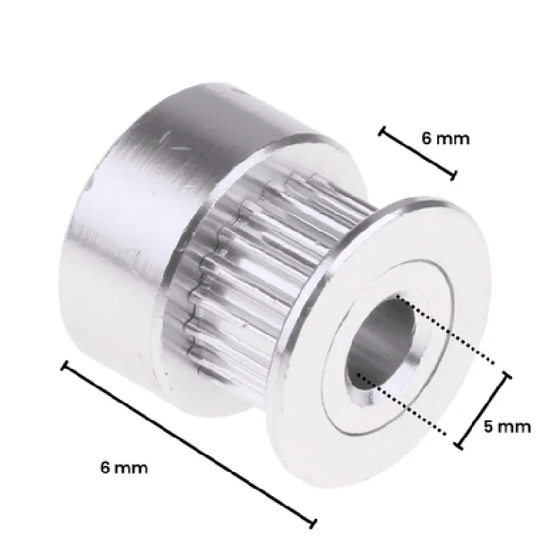 GT2 6mm Belt Width 20 Teeth 5mm Bore Timing Pulley