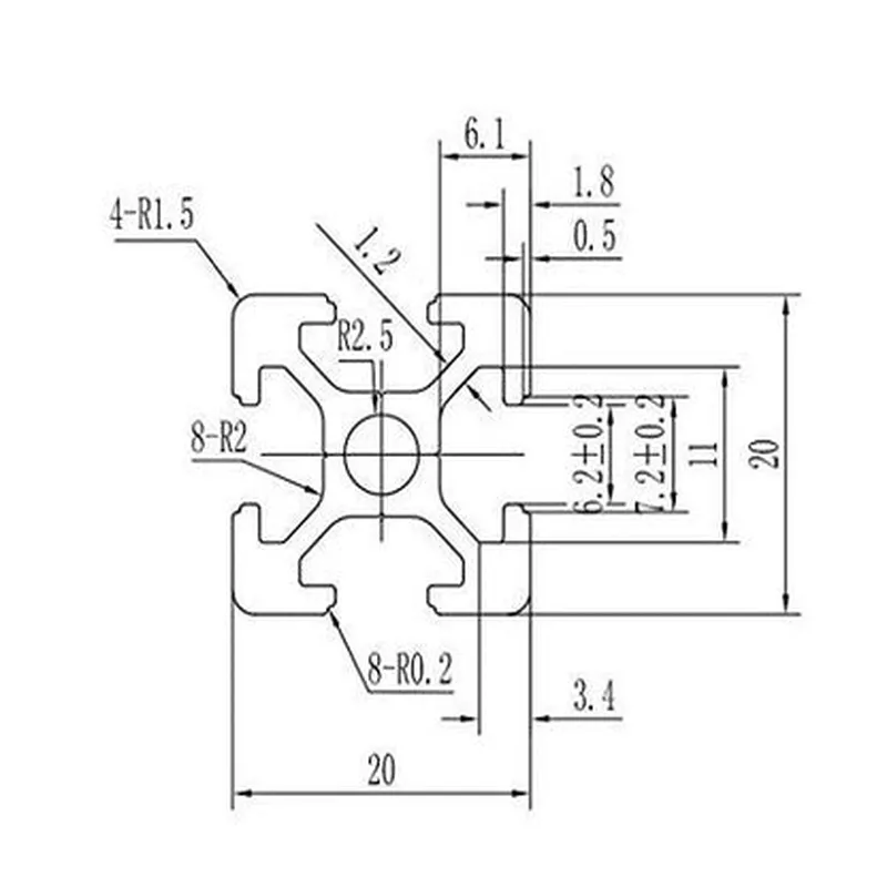 600mm 2020 European Standard Aluminium Profile