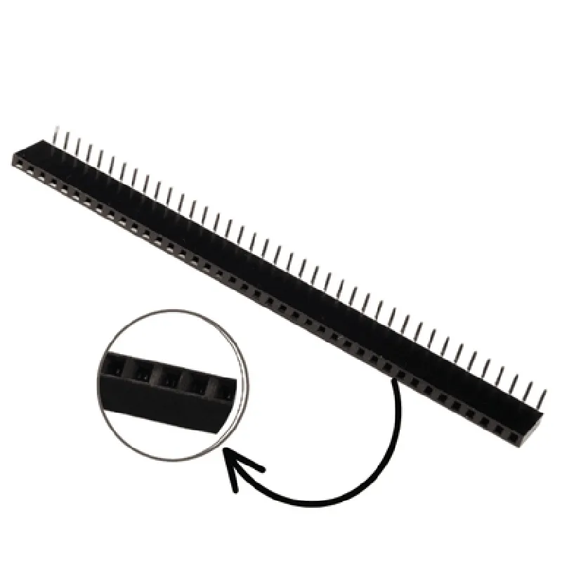 1x40 2.54mm Pitch Female Berg Strip Header (Right Angle)