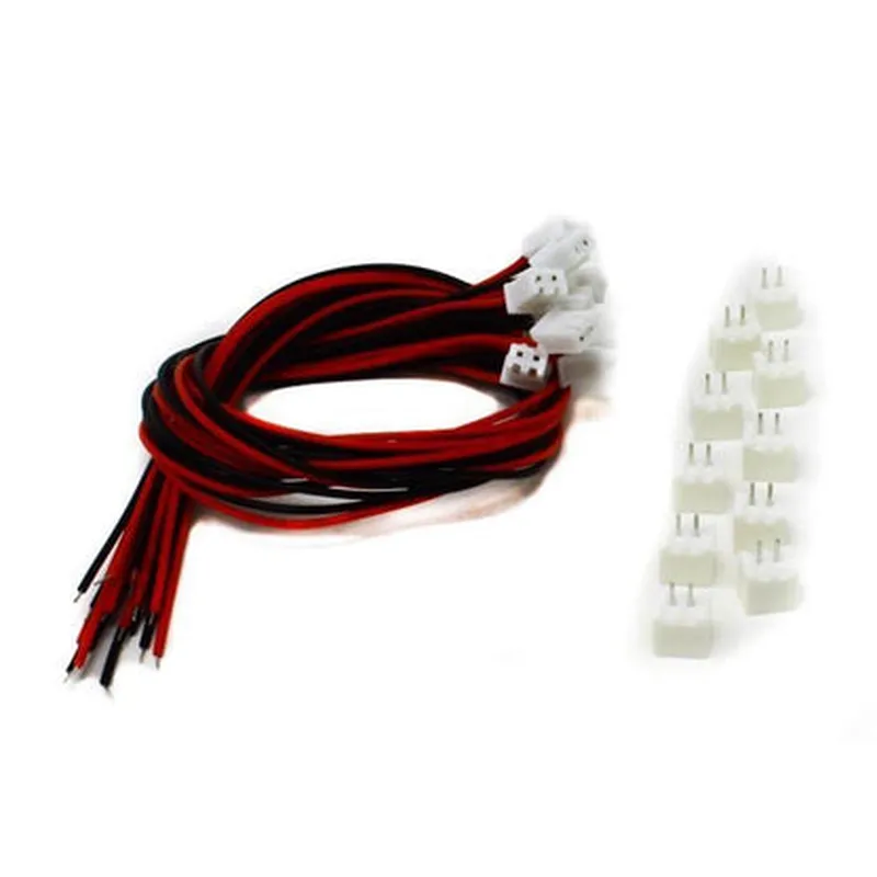 2.54mm pitch 2 pin JST Cable with Connector - (Pack of 10)